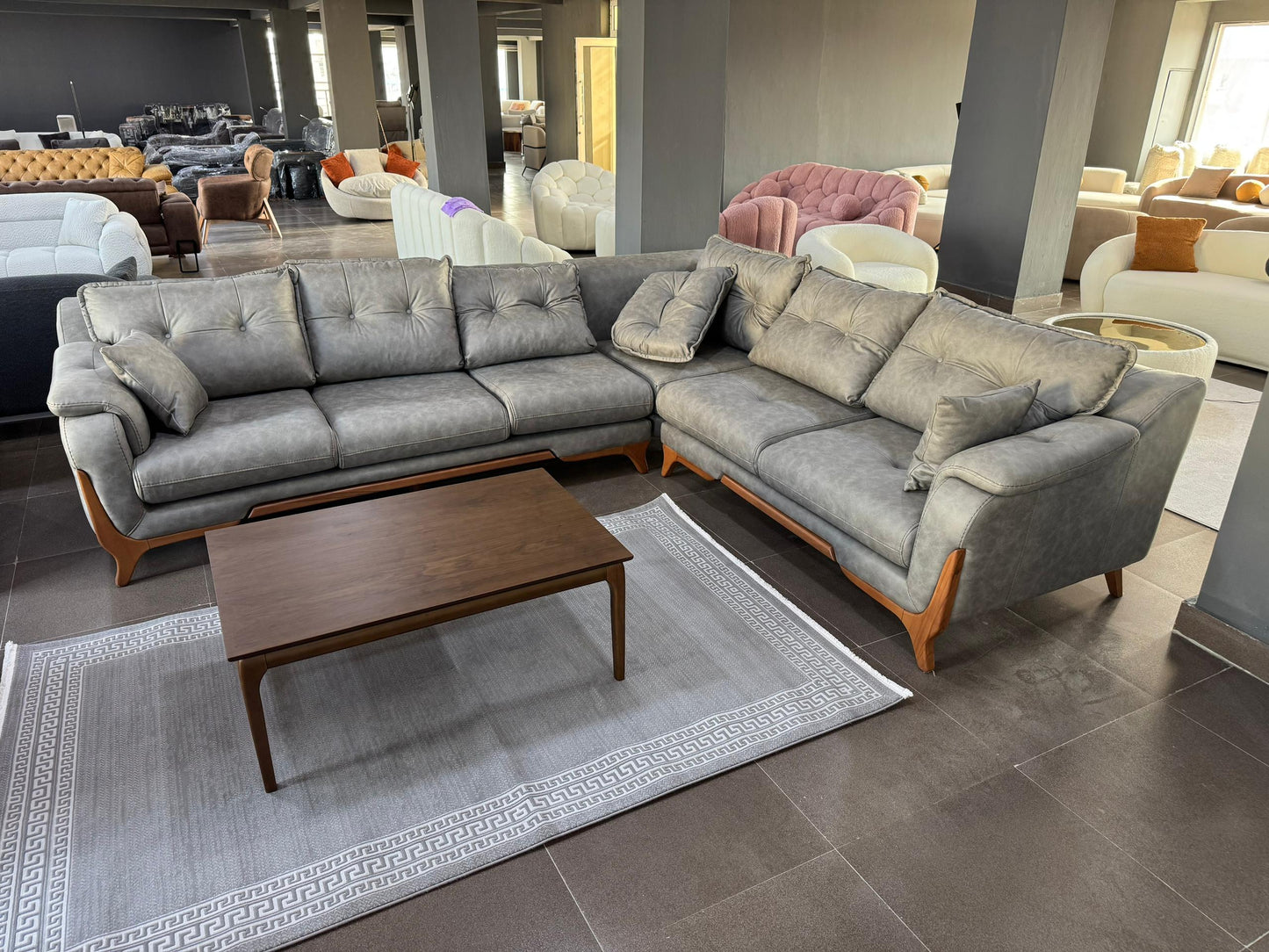 The Horizon Low-Profile Nubuck Sectional