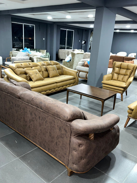 The Horizon Low-Profile Nubuck Sectional