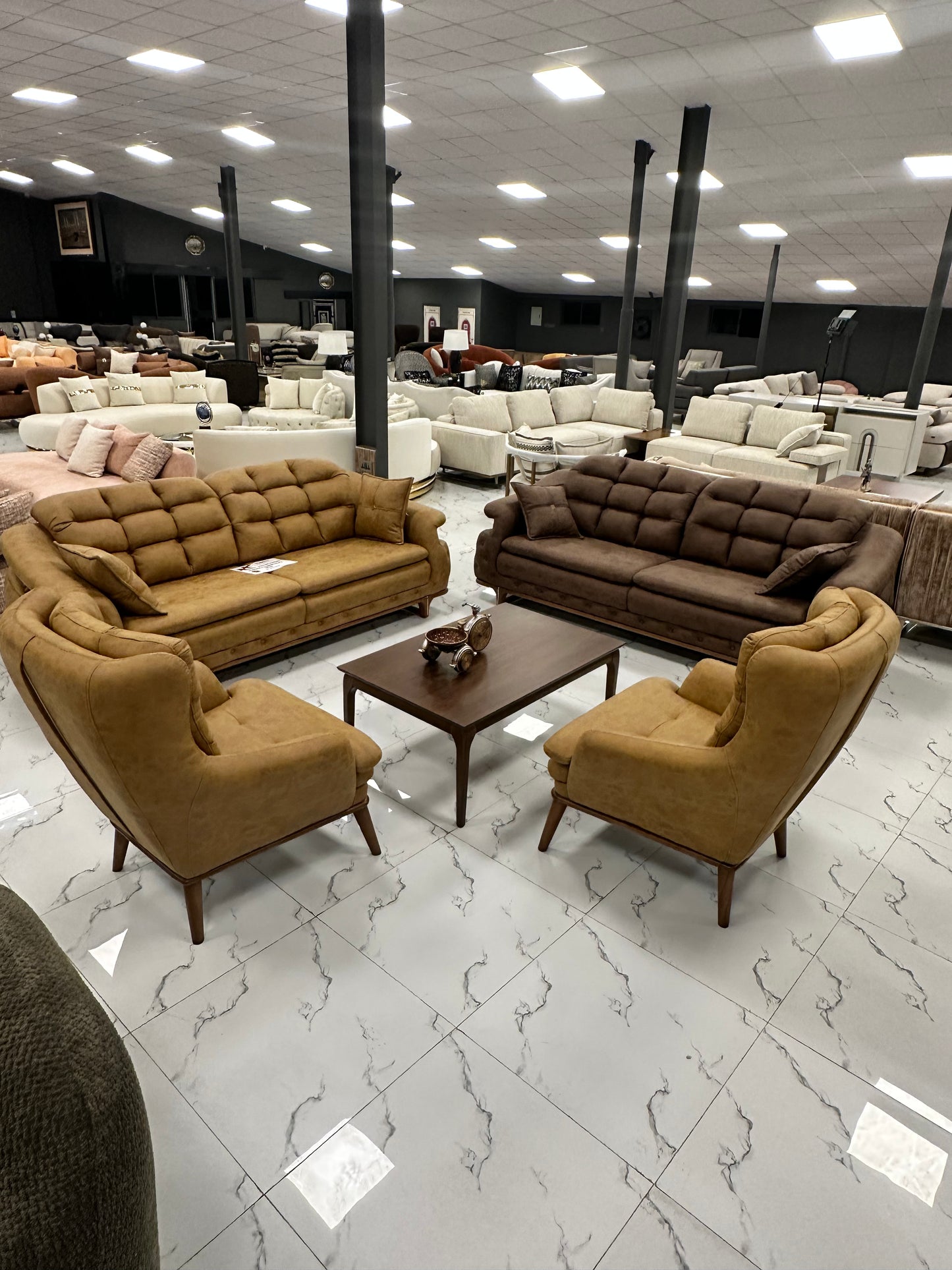 The Horizon Low-Profile Nubuck Sectional